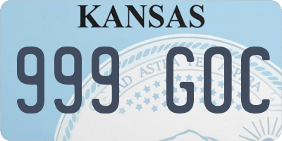 KS license plate 999GOC