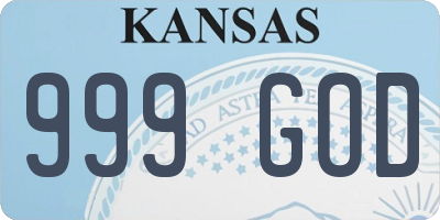 KS license plate 999GOD