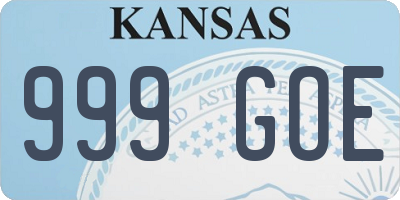 KS license plate 999GOE