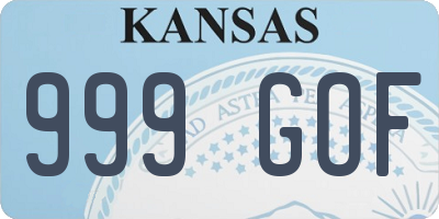 KS license plate 999GOF