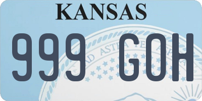KS license plate 999GOH
