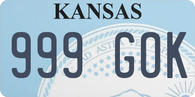 KS license plate 999GOK