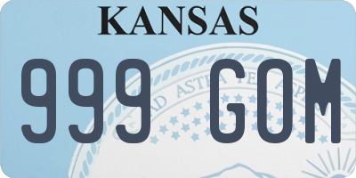 KS license plate 999GOM