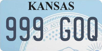KS license plate 999GOQ