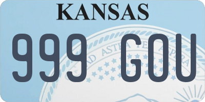 KS license plate 999GOU