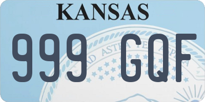 KS license plate 999GQF