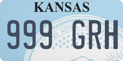 KS license plate 999GRH