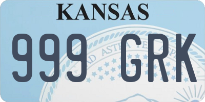 KS license plate 999GRK