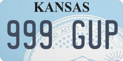 KS license plate 999GUP
