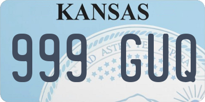 KS license plate 999GUQ