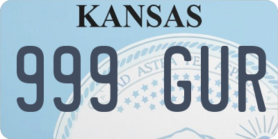 KS license plate 999GUR