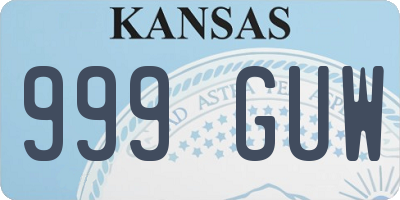 KS license plate 999GUW