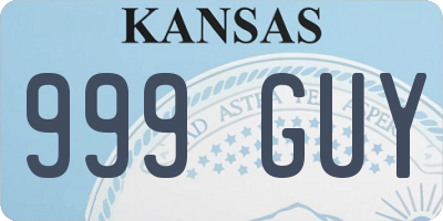KS license plate 999GUY