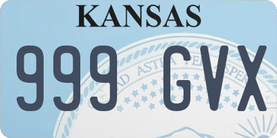 KS license plate 999GVX