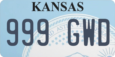 KS license plate 999GWD