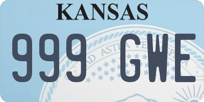 KS license plate 999GWE