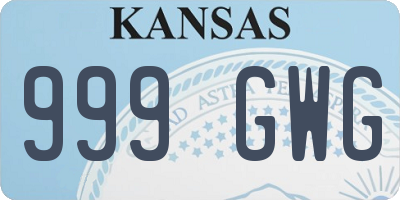 KS license plate 999GWG