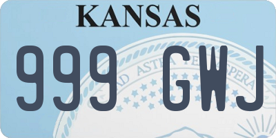 KS license plate 999GWJ