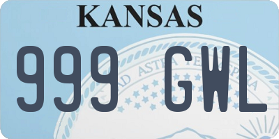 KS license plate 999GWL