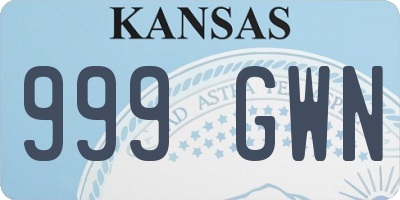 KS license plate 999GWN