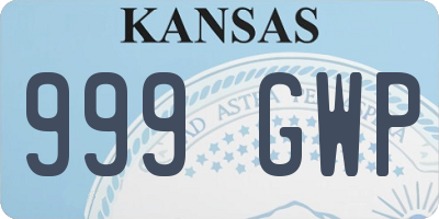 KS license plate 999GWP