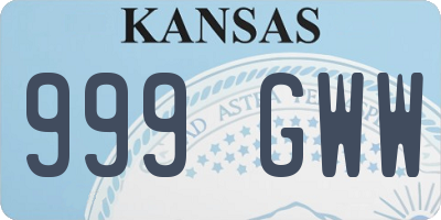 KS license plate 999GWW