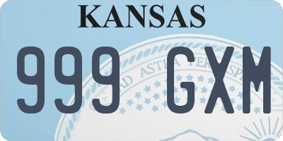 KS license plate 999GXM