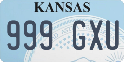 KS license plate 999GXU