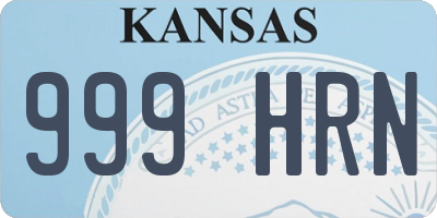 KS license plate 999HRN