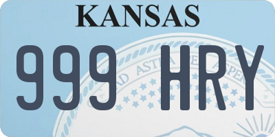 KS license plate 999HRY
