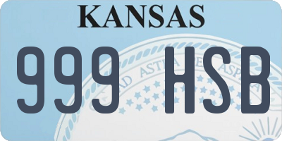 KS license plate 999HSB