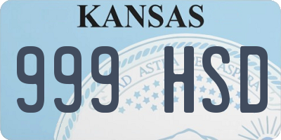 KS license plate 999HSD