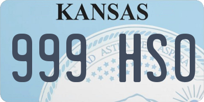 KS license plate 999HSO