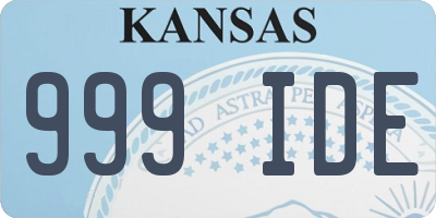 KS license plate 999IDE