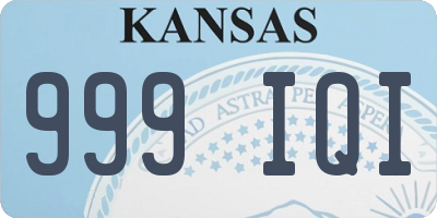 KS license plate 999IQI