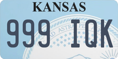 KS license plate 999IQK