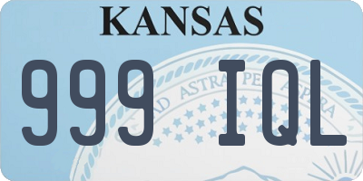 KS license plate 999IQL