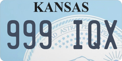 KS license plate 999IQX