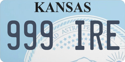 KS license plate 999IRE