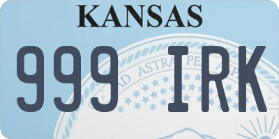 KS license plate 999IRK