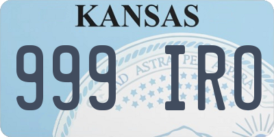 KS license plate 999IRO