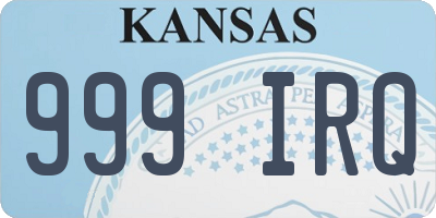 KS license plate 999IRQ