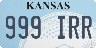 KS license plate 999IRR