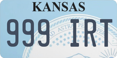 KS license plate 999IRT