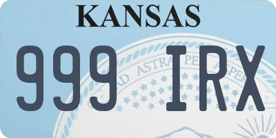 KS license plate 999IRX
