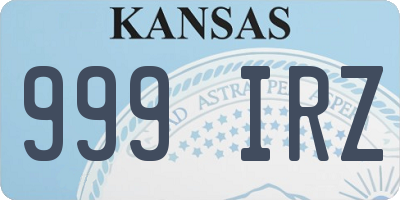 KS license plate 999IRZ