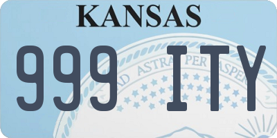 KS license plate 999ITY