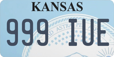 KS license plate 999IUE
