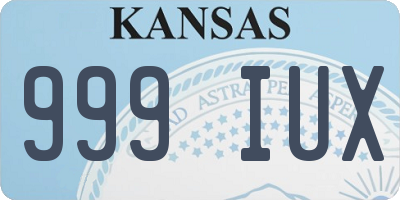 KS license plate 999IUX
