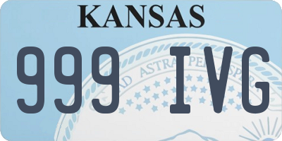 KS license plate 999IVG